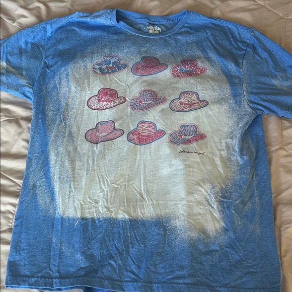 Bohemian Cowgirl Blue Graphic T-Shirt - Picture 1 of 5